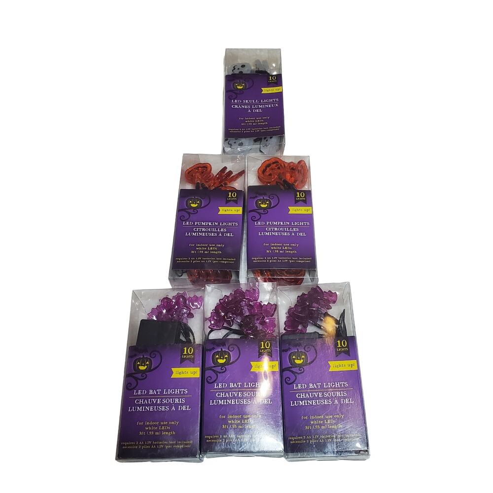 🔥 Halloween String Light Bundle Pumpkins Bats Skulls LED NEW Lighting Decor